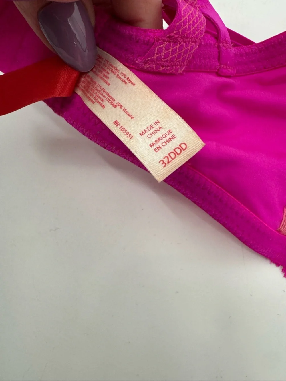 Josie Natori Bra Womens 32DDD Pink Padded Underwire Lace T Shirt Bra RN: 105951‎